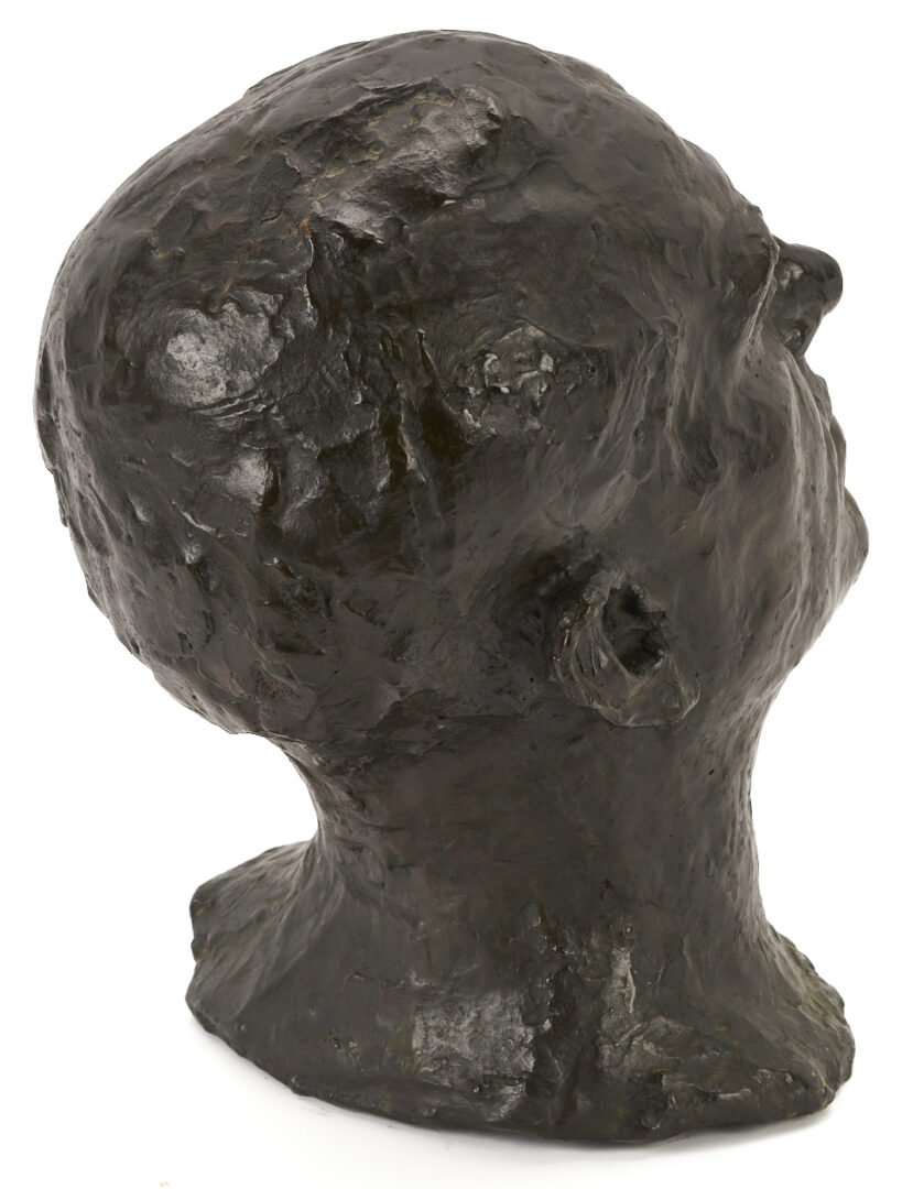Lot 724: Bronze Male Head Sculpture, poss. Puryear Mims