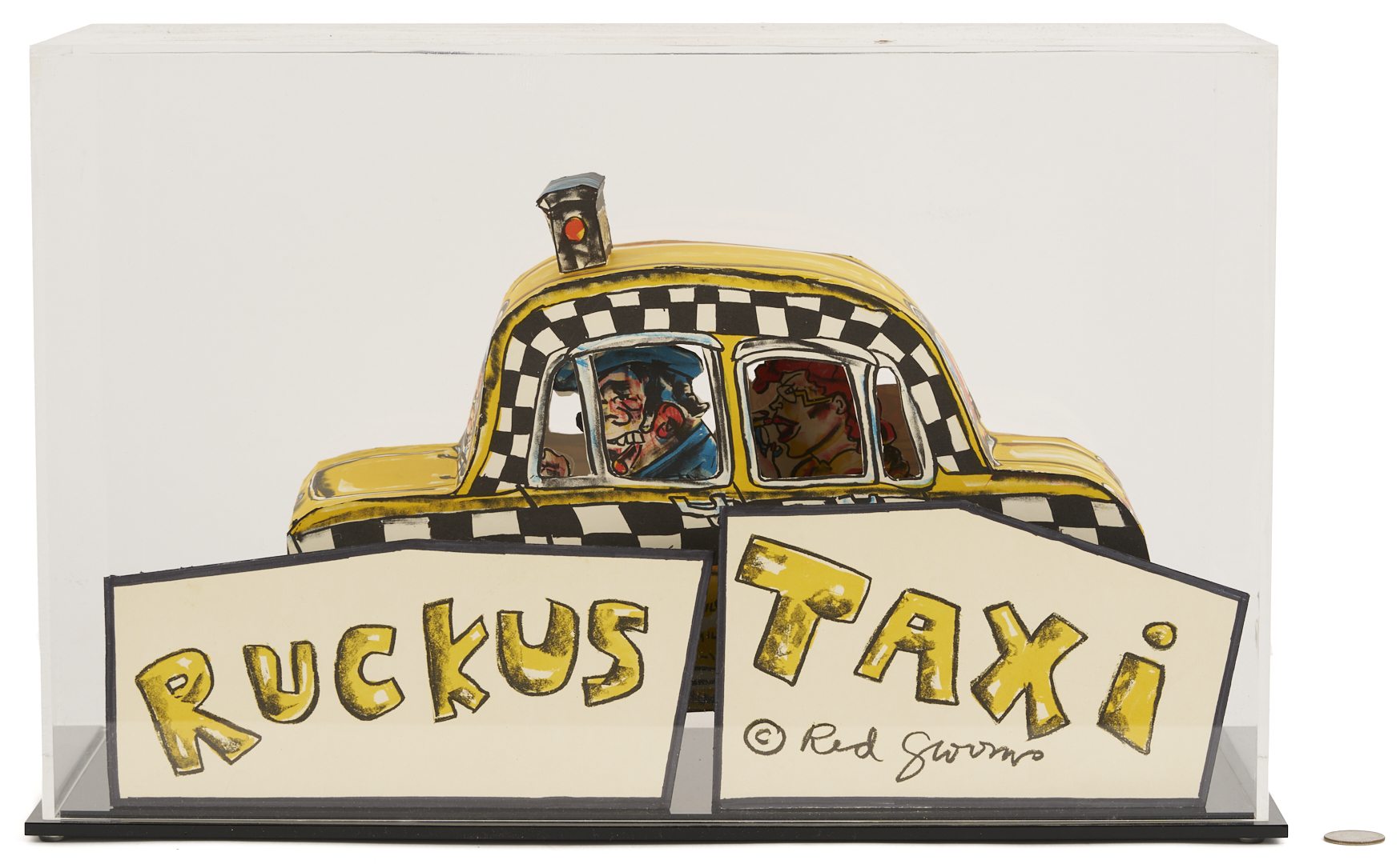 Lot 726: Red Grooms Ruckus Taxi in Case (with label)
