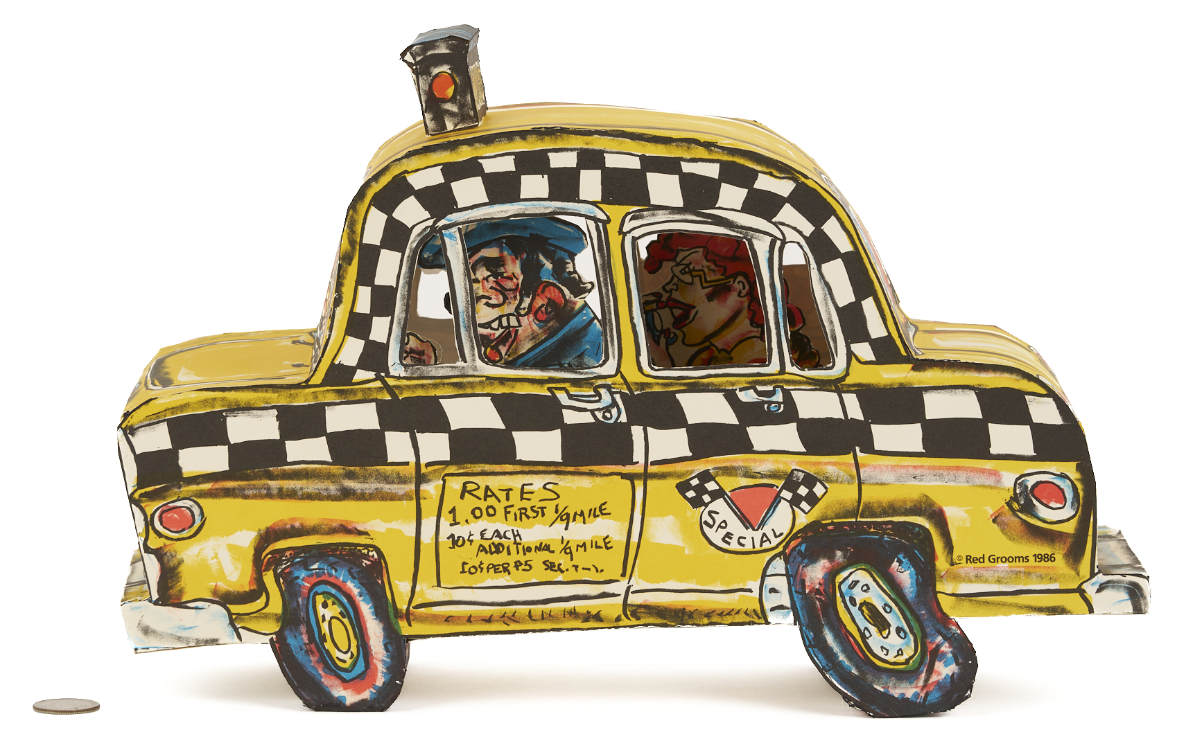 Lot 726: Red Grooms Ruckus Taxi in Case (with label)