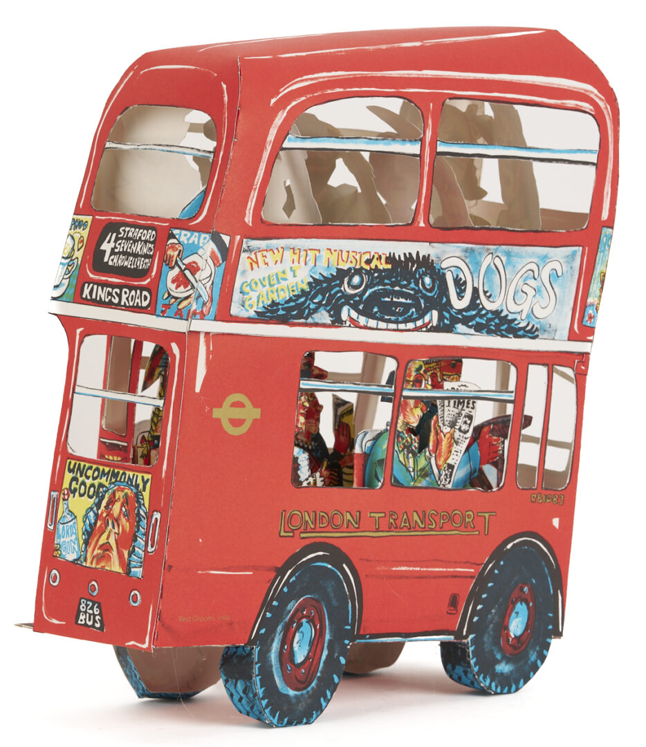 Lot 727: Red Grooms London Bus w/ Display Case