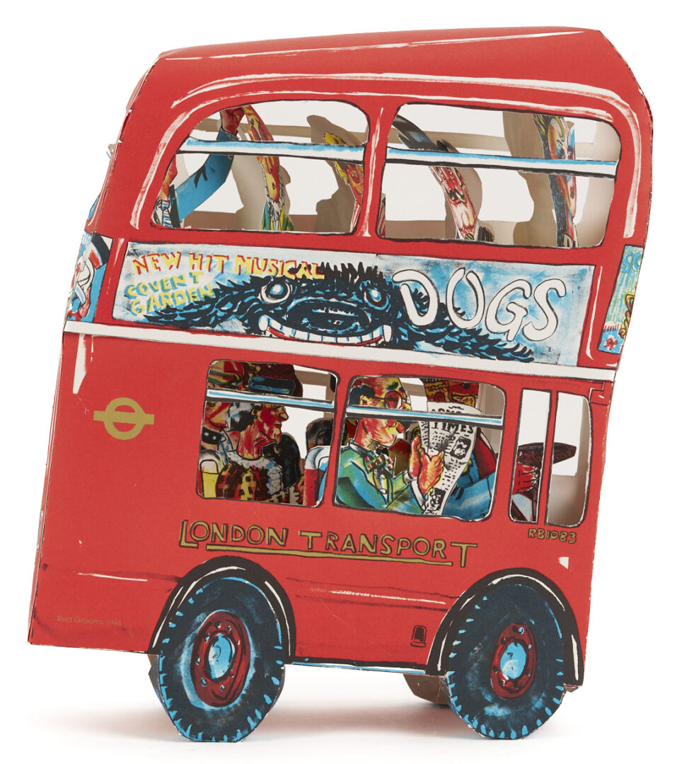 Lot 727: Red Grooms London Bus w/ Display Case