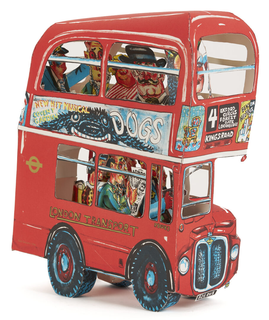 Lot 727: Red Grooms London Bus w/ Display Case