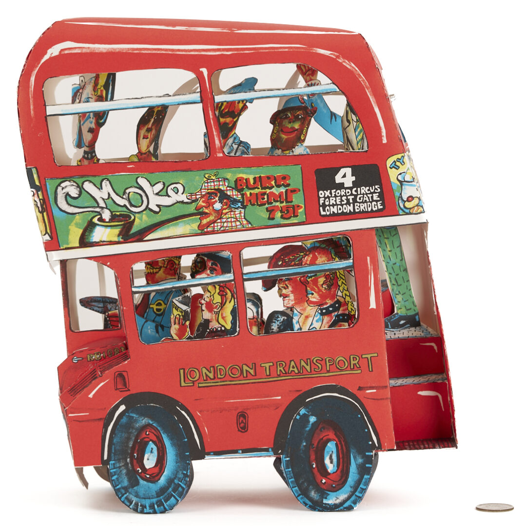 Lot 727: Red Grooms London Bus w/ Display Case