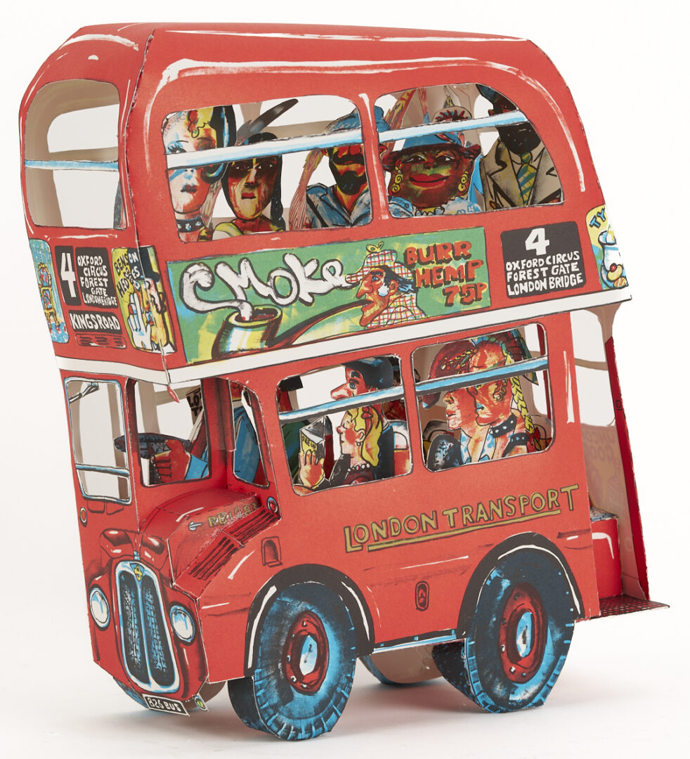 Lot 727: Red Grooms London Bus w/ Display Case