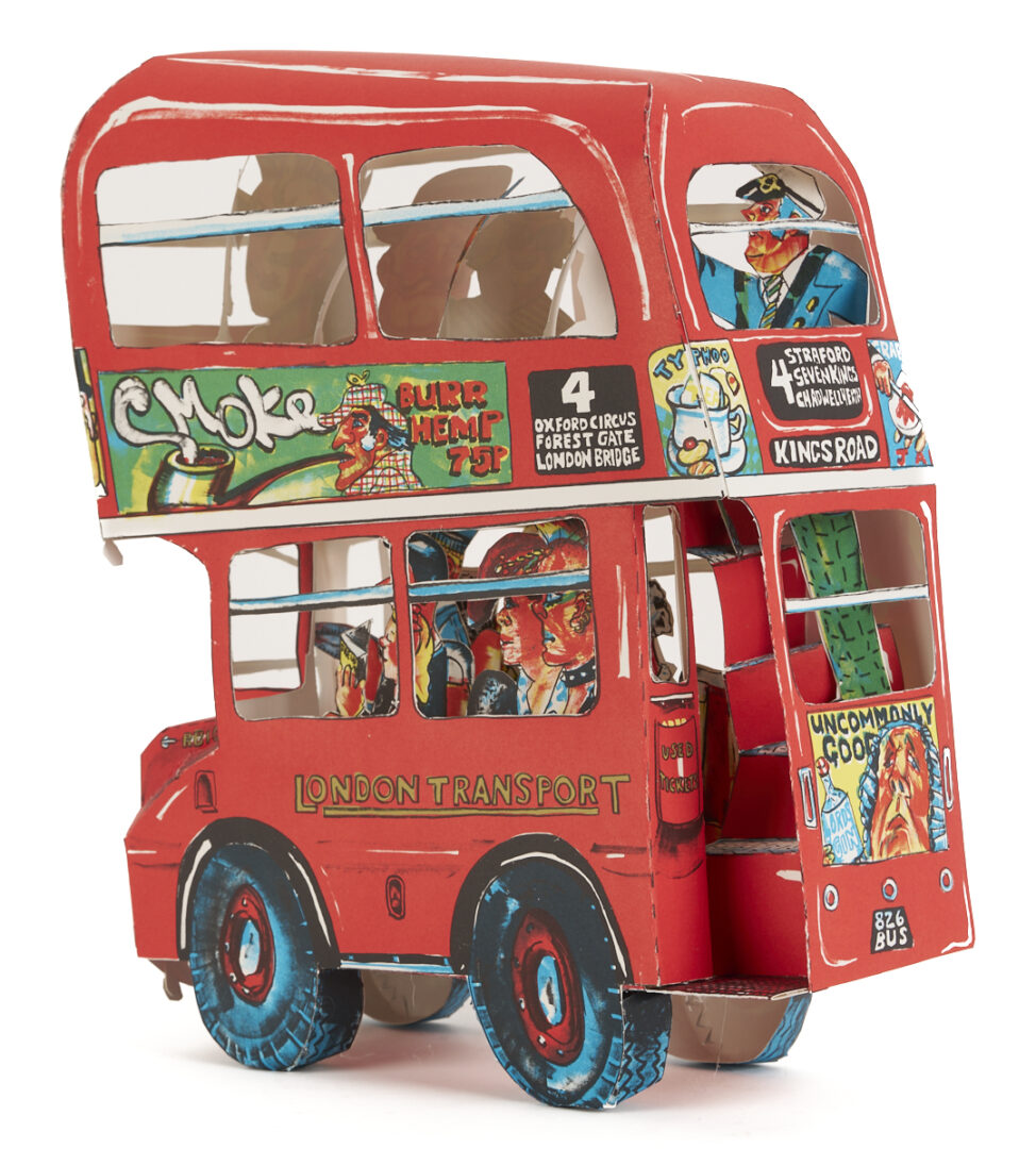 Lot 727: Red Grooms London Bus w/ Display Case