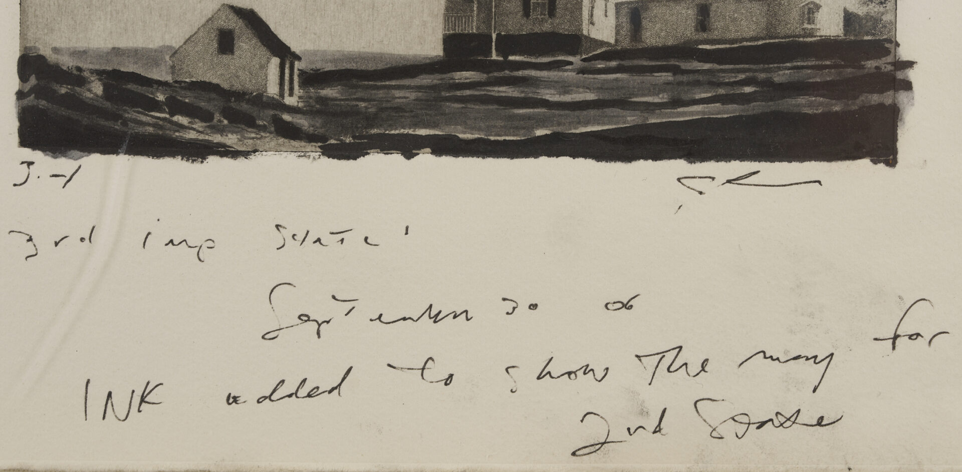 Lot 730: Stephen Scott Young Watercolor Landscape Plus Etching, White Rock