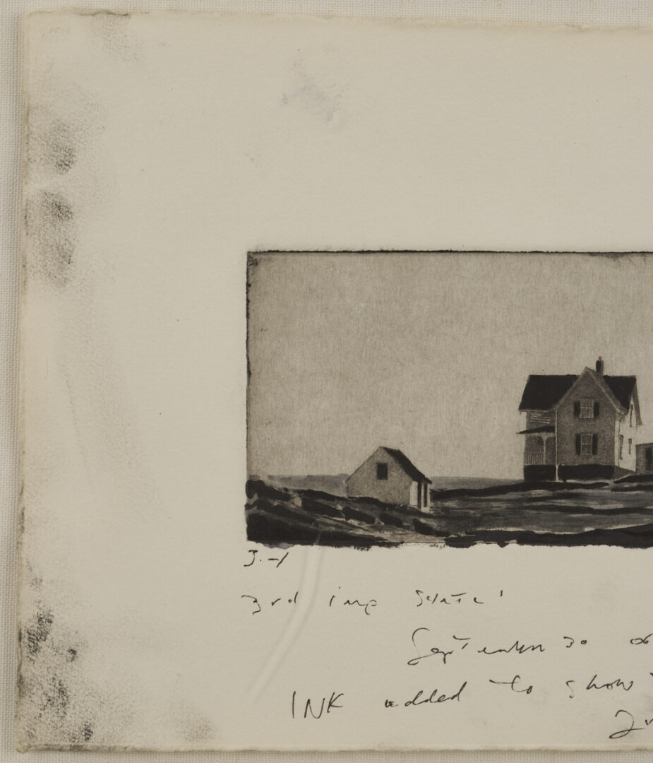 Lot 730: Stephen Scott Young Watercolor Landscape Plus Etching, White Rock