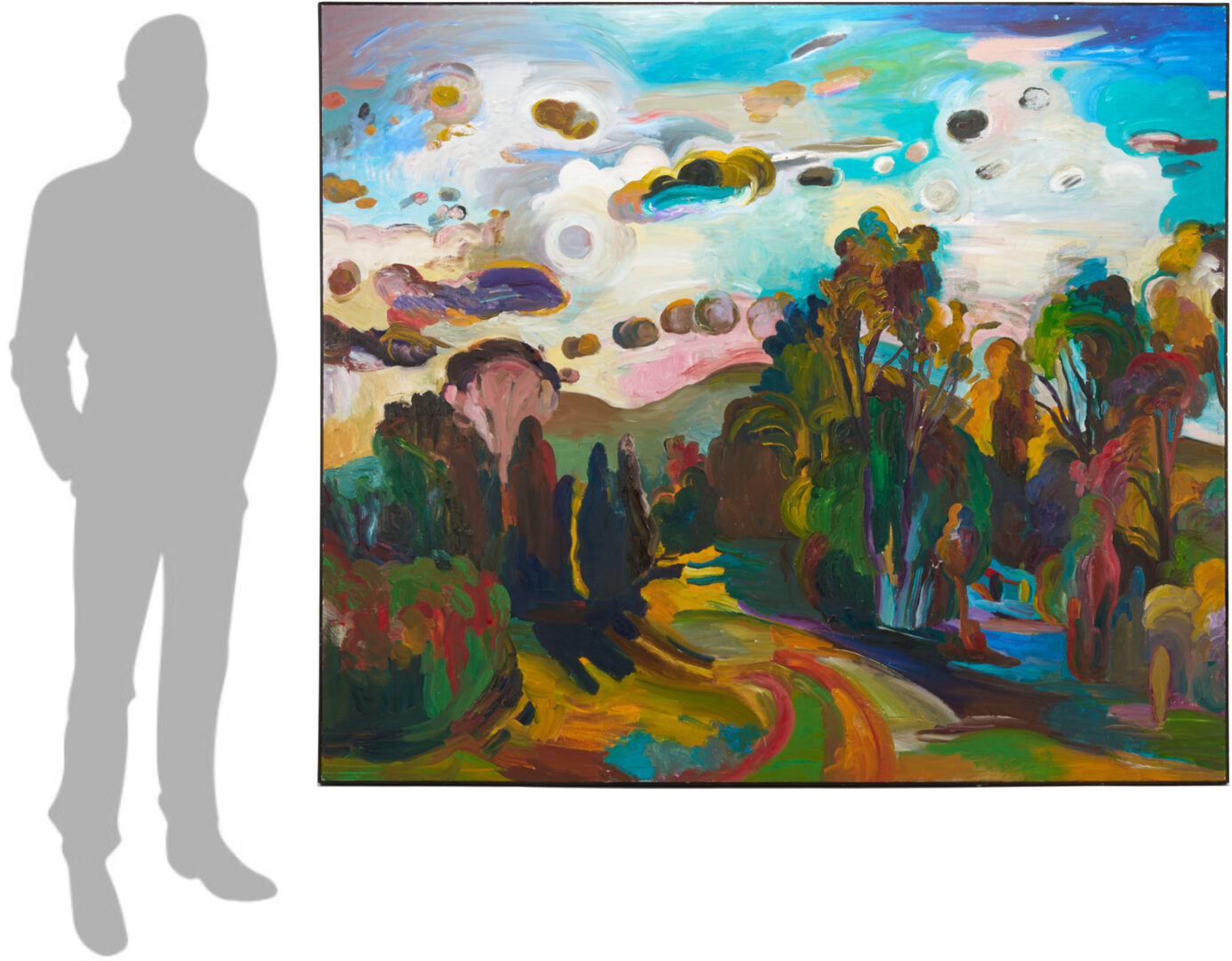 Lot 732: Large Nancy Friese O/C Expressionist Landscape