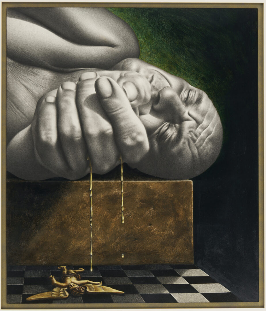 Lot 733: Jorge Santos Acrylic & Pencil on Paper