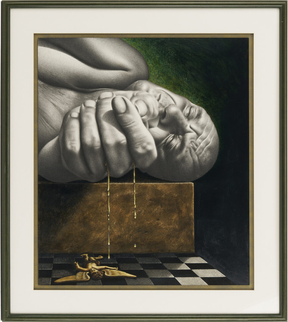 Lot 733: Jorge Santos Acrylic & Pencil on Paper