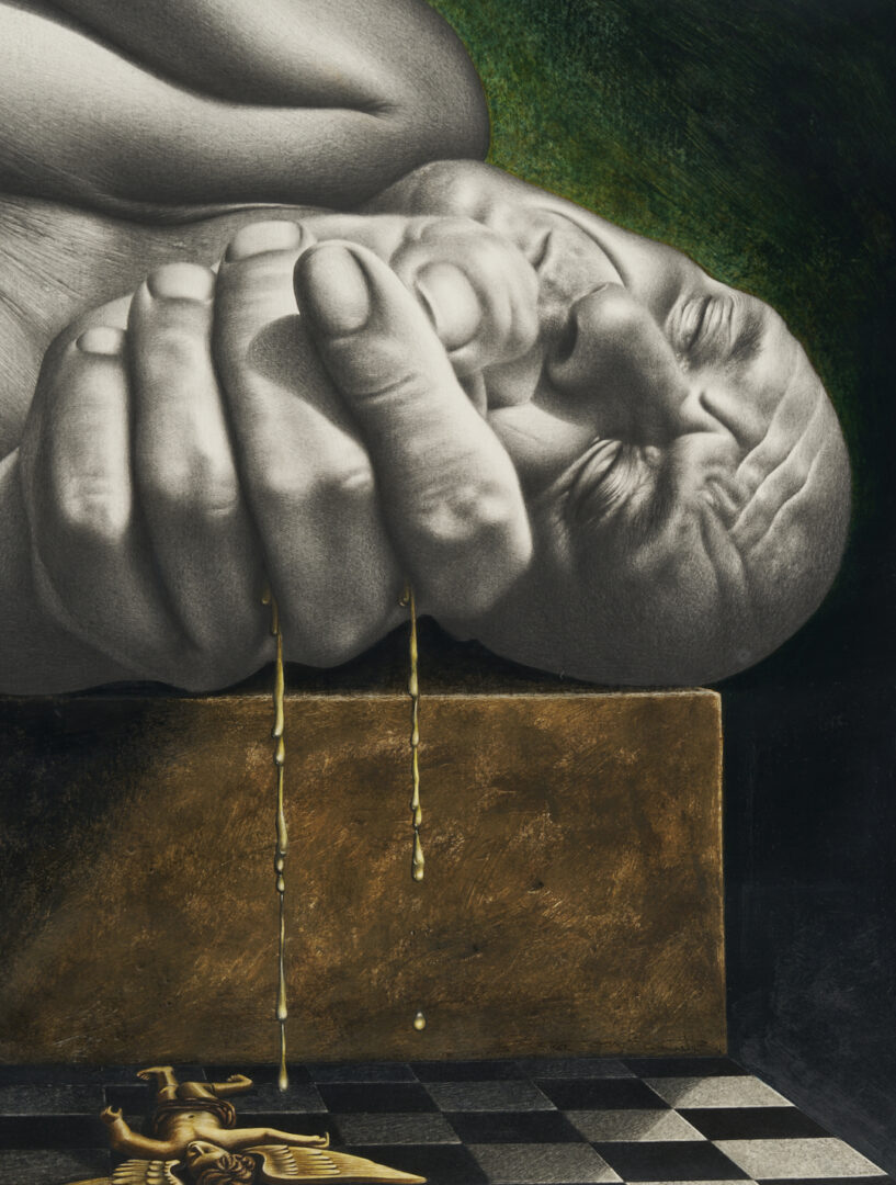 Lot 733: Jorge Santos Acrylic & Pencil on Paper
