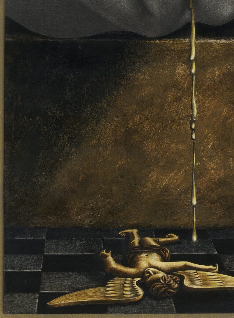 Lot 733: Jorge Santos Acrylic & Pencil on Paper