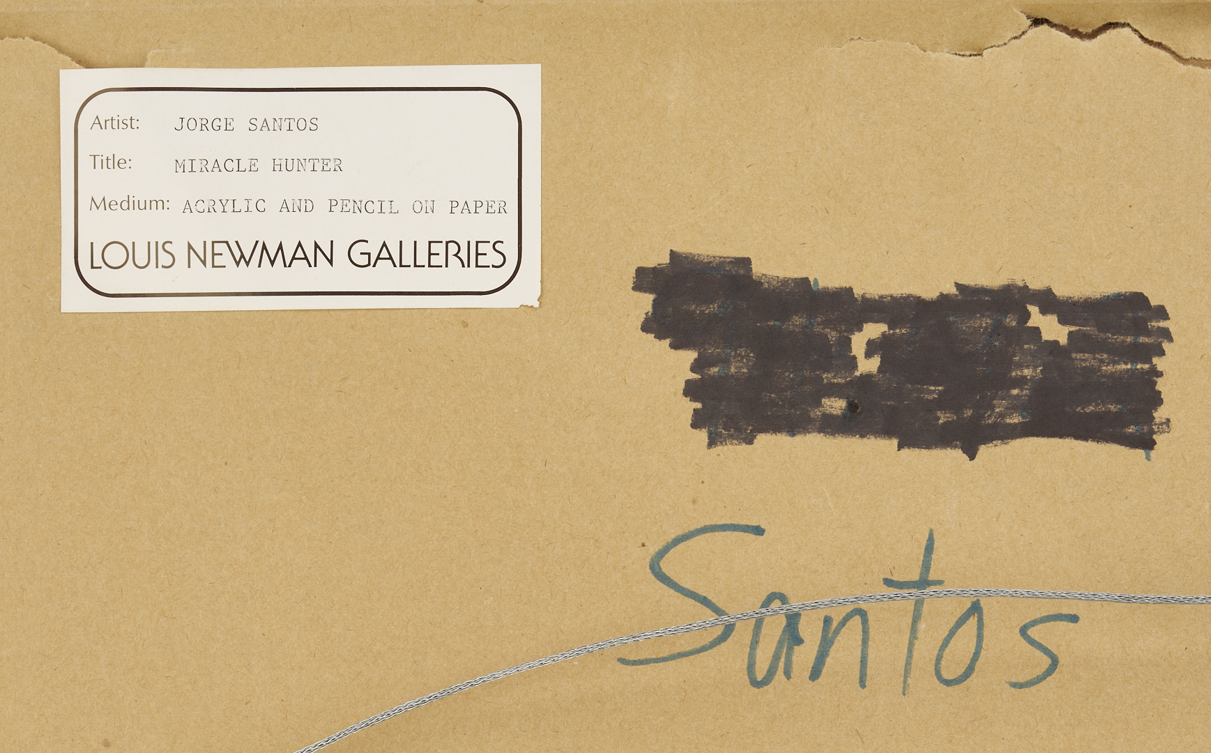 Lot 733: Jorge Santos Acrylic & Pencil on Paper