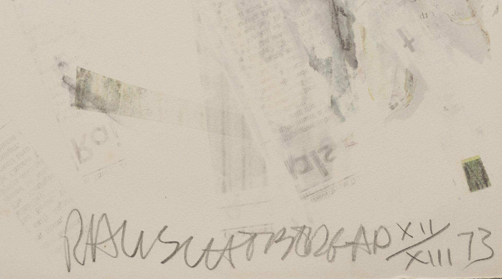 Lot 739: Robert Rauschenberg, Noname (Elephant) from ‘For Meyer Shapiro’