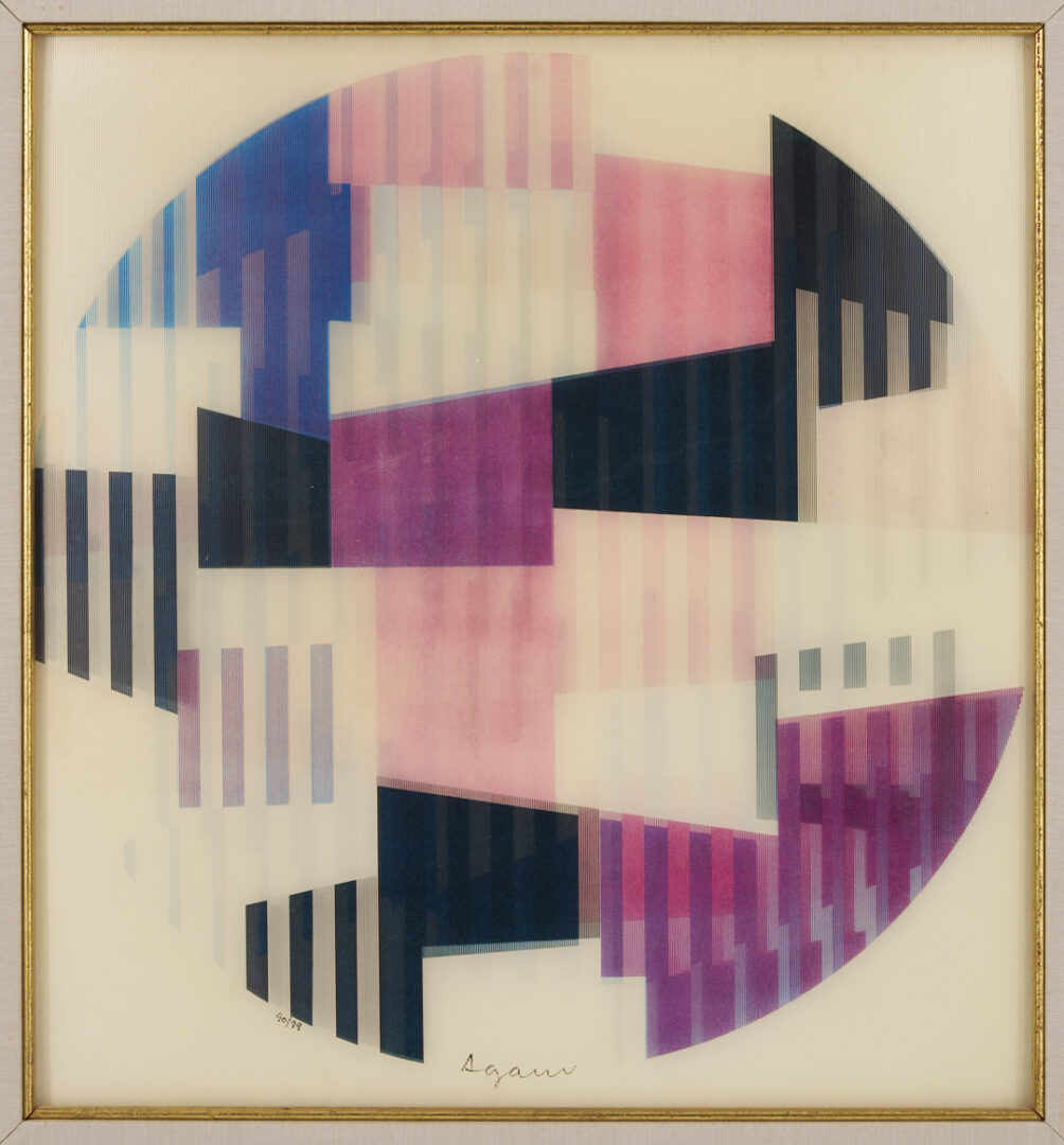 Lot 740: 2 Prints: Yaacov Agam Op Art and Robert Vickrey