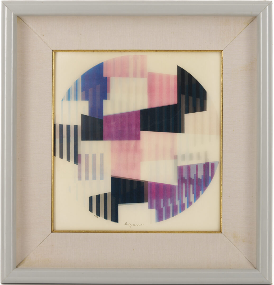 Lot 740: 2 Prints: Yaacov Agam Op Art and Robert Vickrey