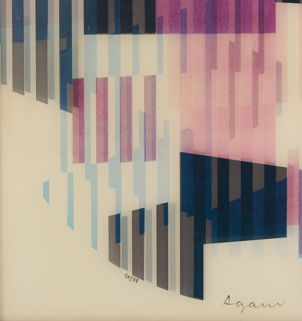 Lot 740: 2 Prints: Yaacov Agam Op Art and Robert Vickrey