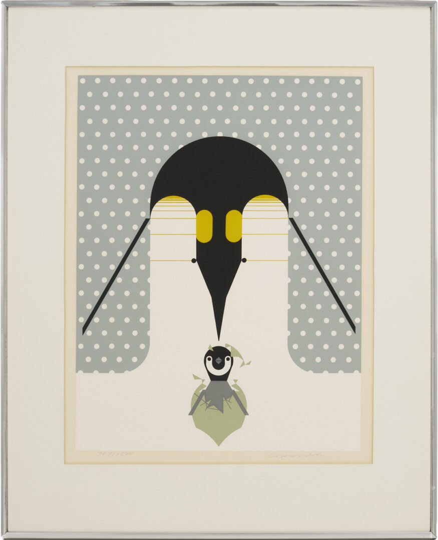 Lot 741: 2 Charley Harper Serigraphs, Hexit & Brrr Day, Plus 5 Signed Posters
