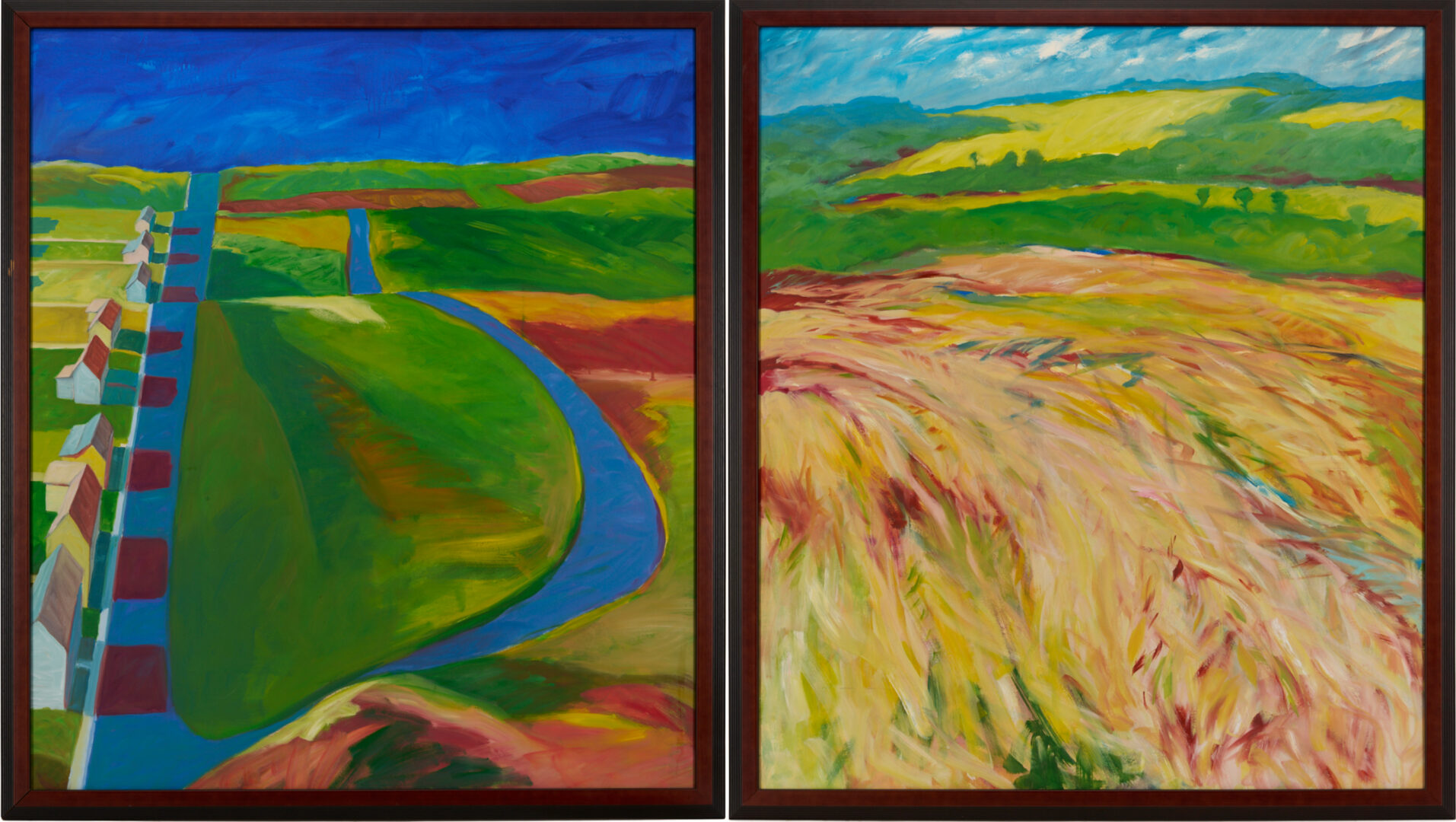 Lot 743: 2 Large Robert Stagg Louisville, KY O/B Landscape Paintings