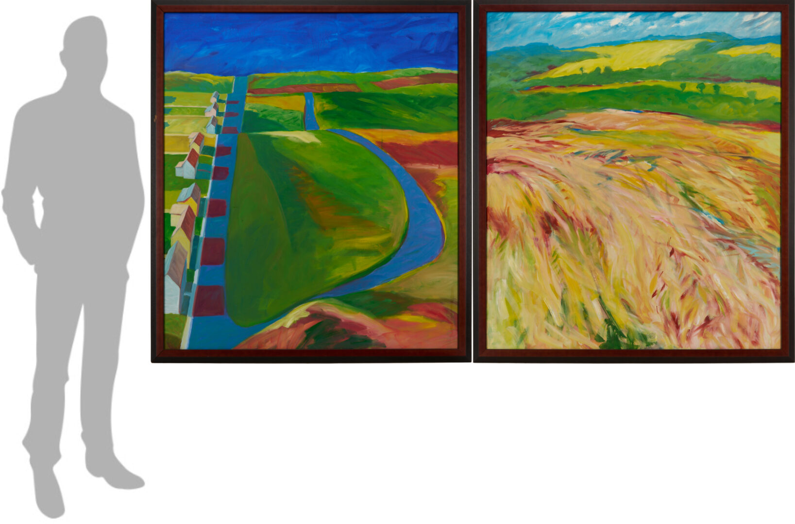 Lot 743: 2 Large Robert Stagg Louisville, KY O/B Landscape Paintings
