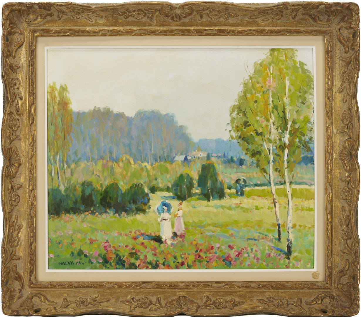 Lot 744: Malva Hamdi O/C Impressionist Landscape Painting