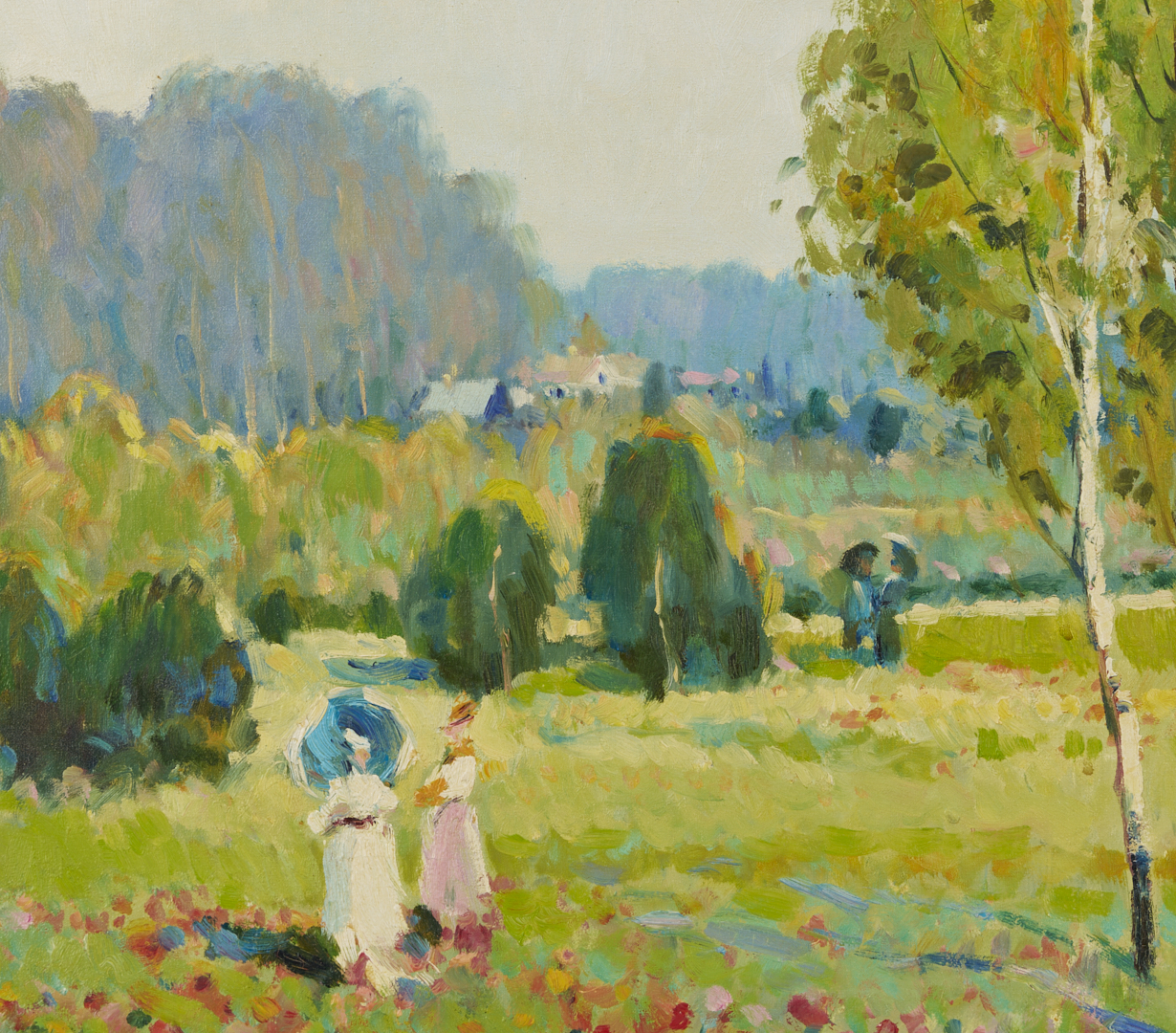 Lot 744: Malva Hamdi O/C Impressionist Landscape Painting