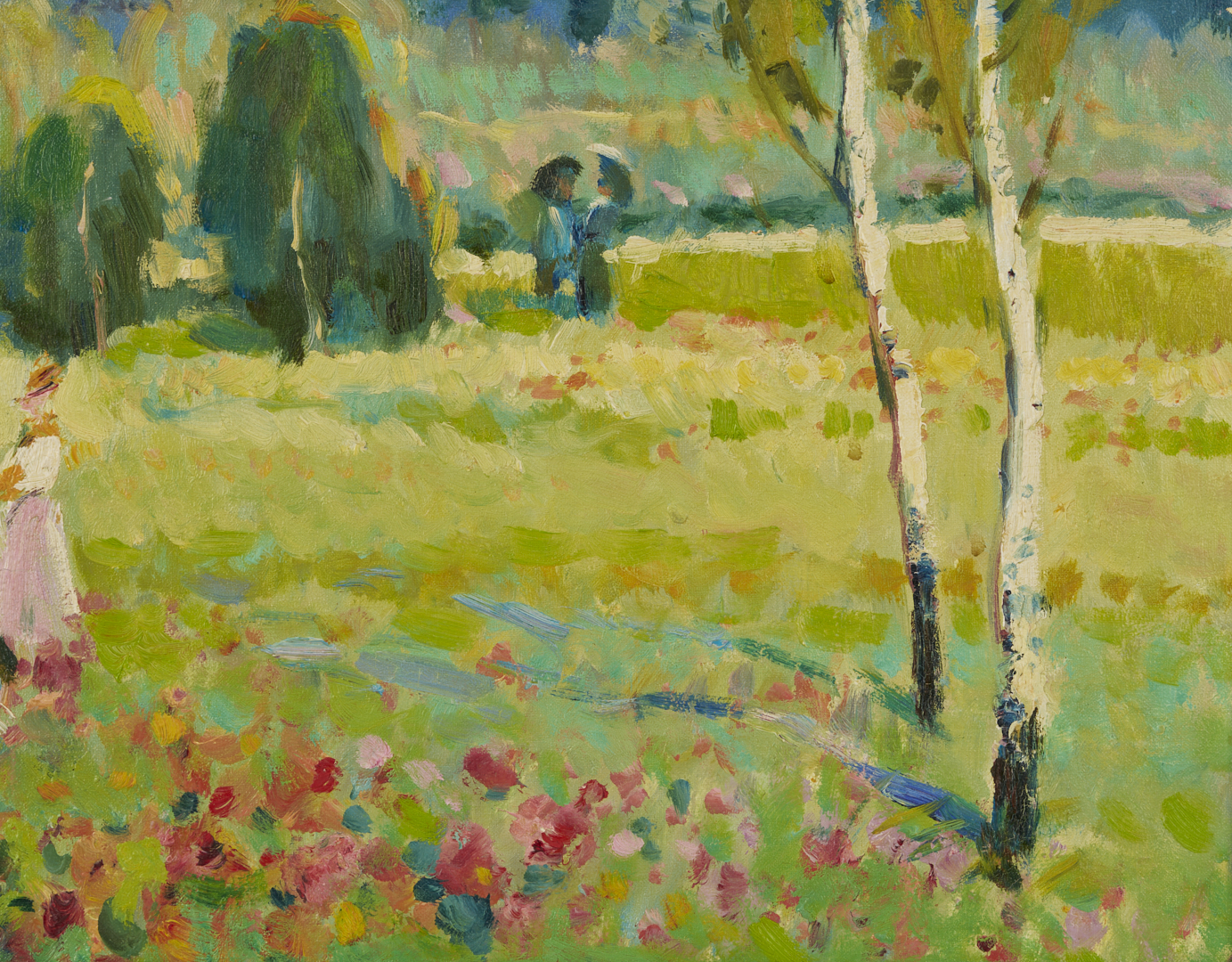 Lot 744: Malva Hamdi O/C Impressionist Landscape Painting