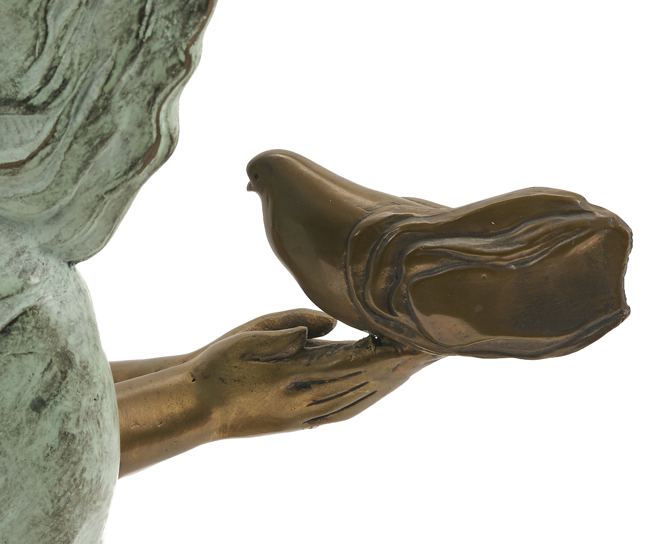 Lot 746: Alvar Bronze Sculpture, Boy with Dove, “Comencament”