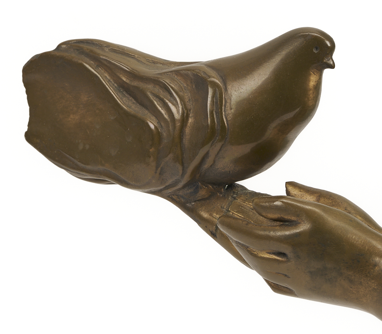 Lot 746: Alvar Bronze Sculpture, Boy with Dove, “Comencament”