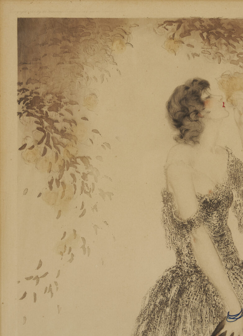 Lot 749: Louis Icart Signed Etching, Black Shawl