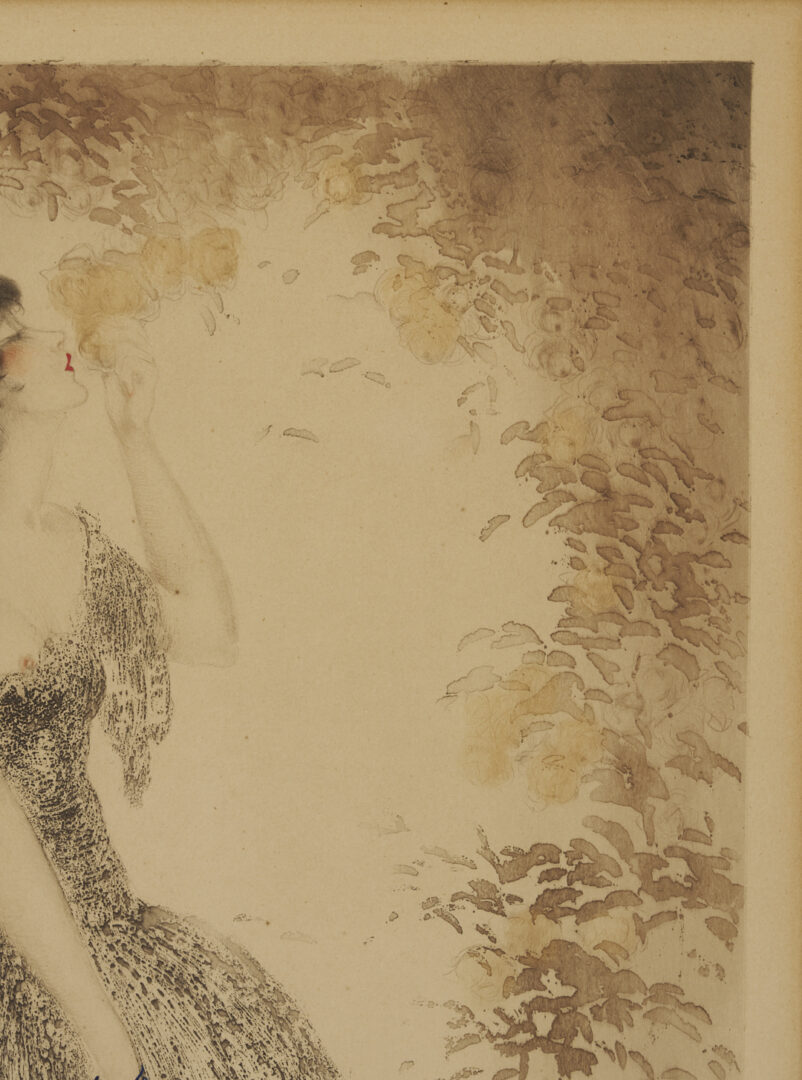 Lot 749: Louis Icart Signed Etching, Black Shawl
