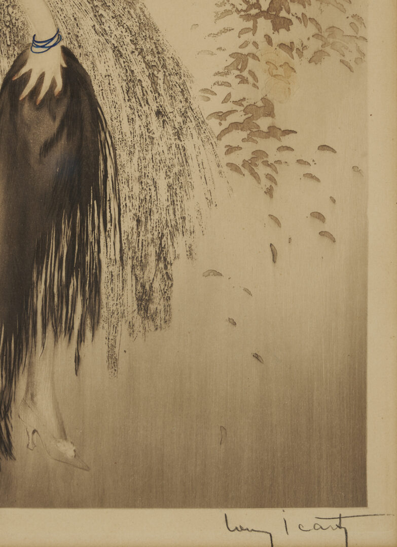Lot 749: Louis Icart Signed Etching, Black Shawl