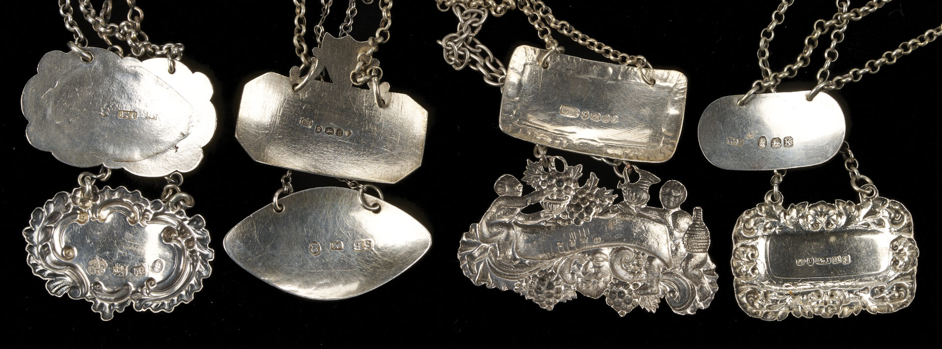 Lot 74: 40 Antique British Sterling Silver Wine Labels