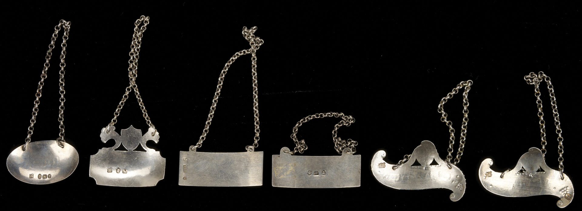 Lot 74: 40 Antique British Sterling Silver Wine Labels