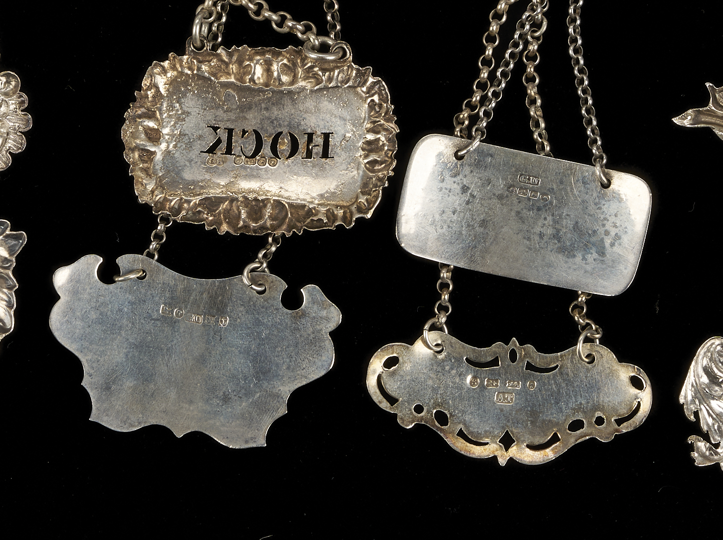 Lot 74: 40 Antique British Sterling Silver Wine Labels