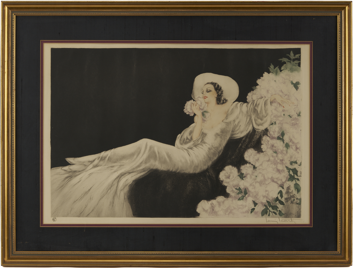 Lot 750: Louis Icart Signed Etching, Love’s Blossom