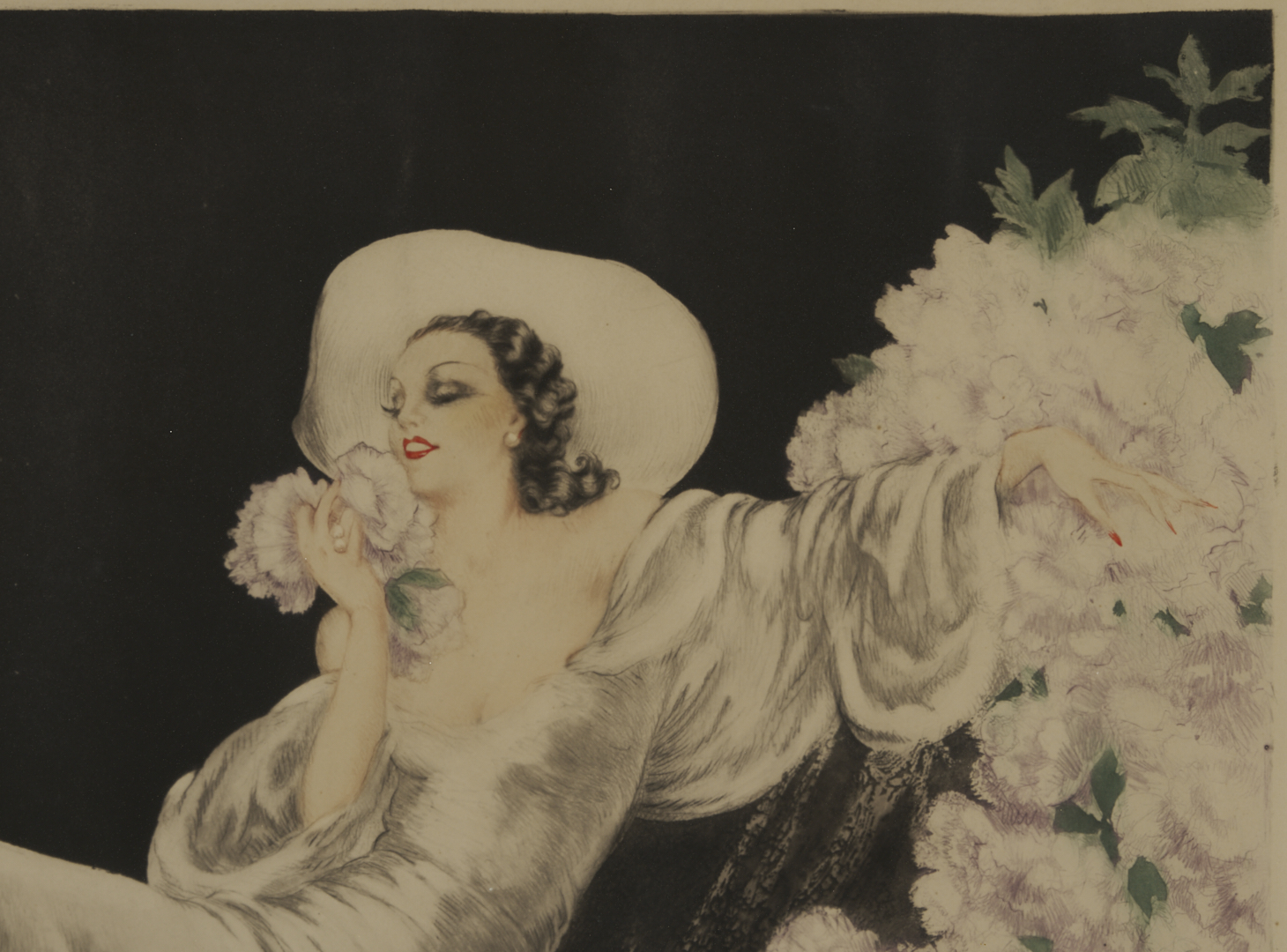 Lot 750: Louis Icart Signed Etching, Love’s Blossom