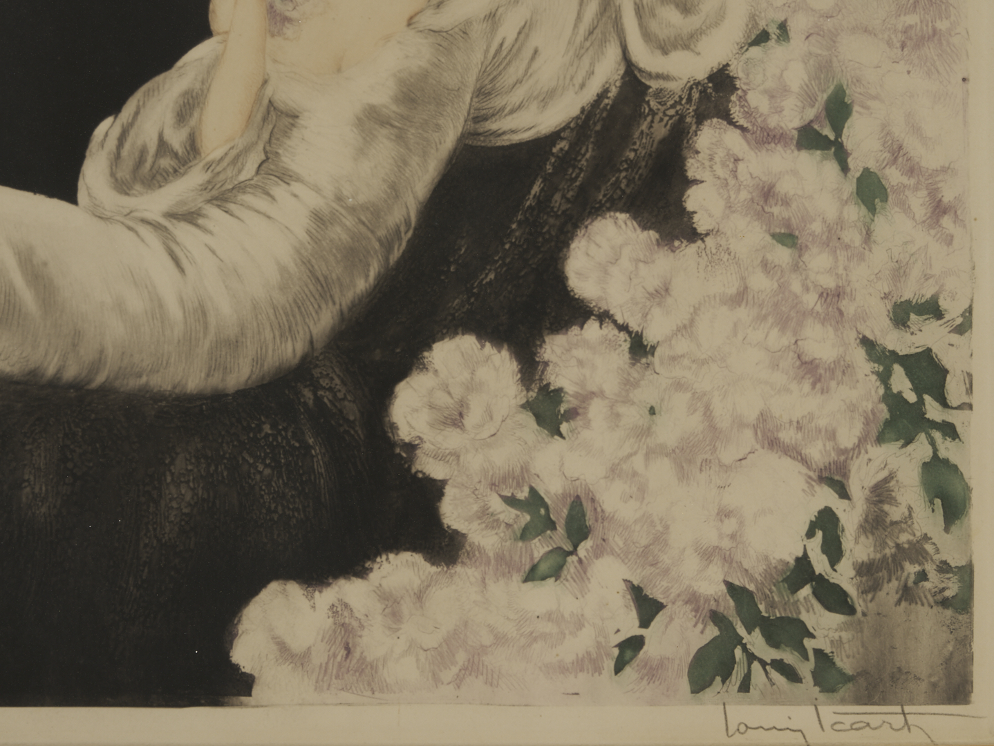 Lot 750: Louis Icart Signed Etching, Love’s Blossom