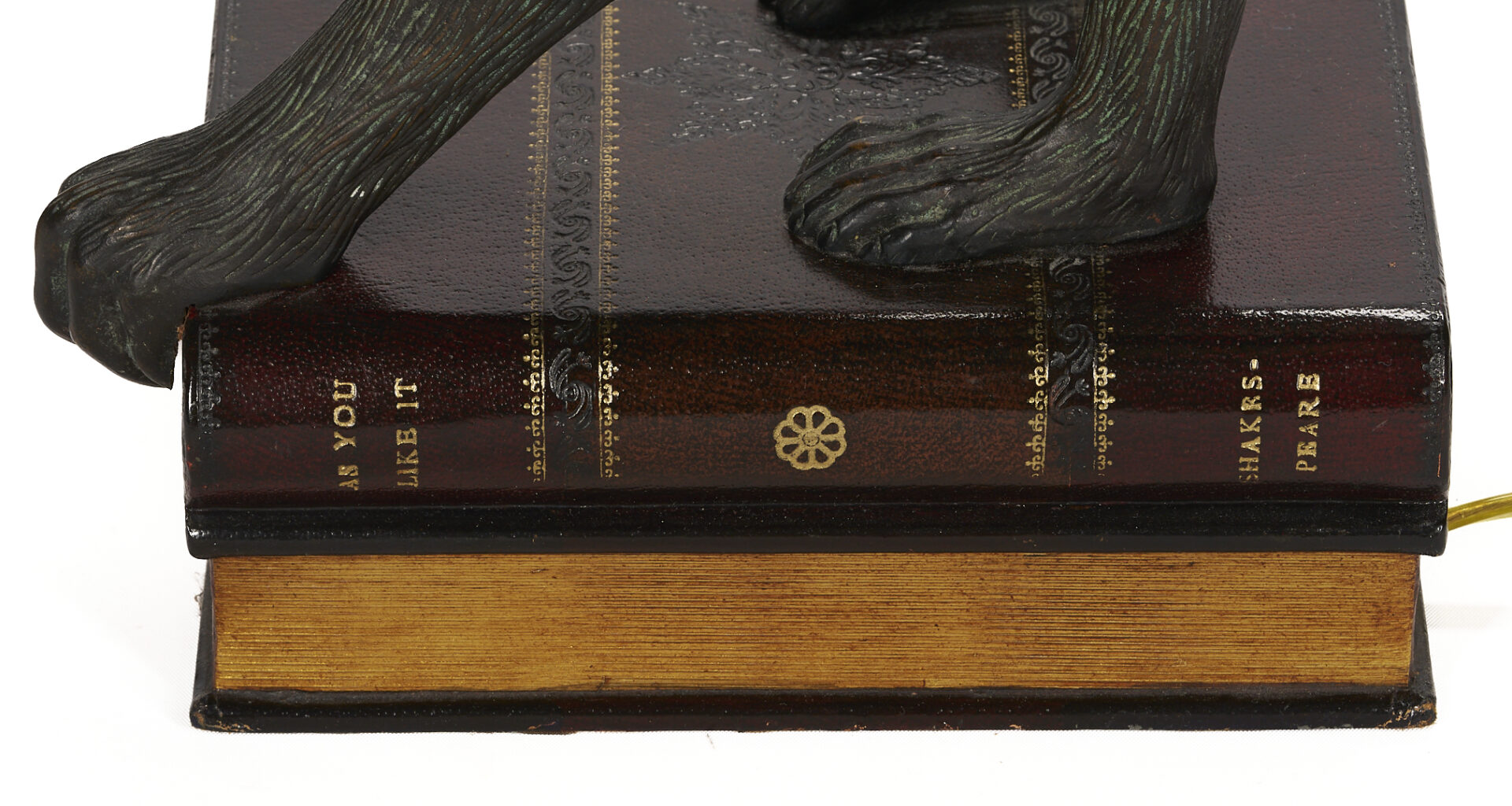 Lot 751: Maitland Smith Bronze Monkey Lamp & Associated Table