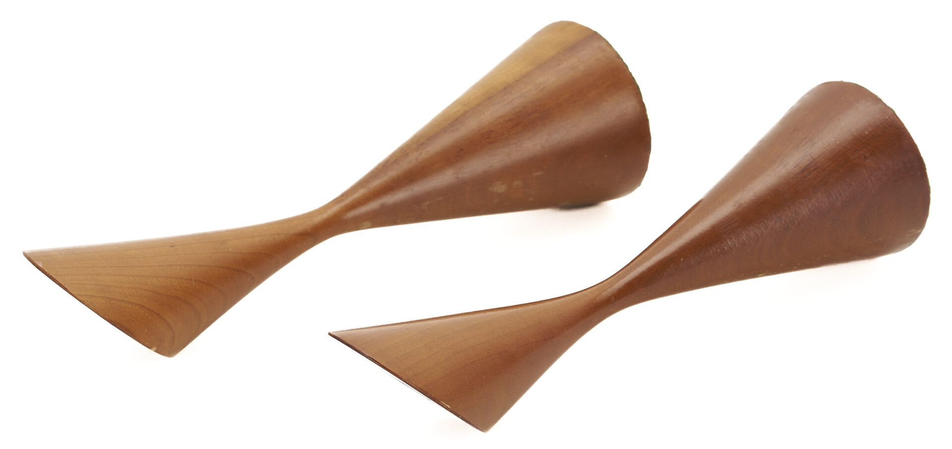 Lot 753: 2 Rude Osolnik Wood Vases, 2 Candle Holders, 1 Charles Counts Vase