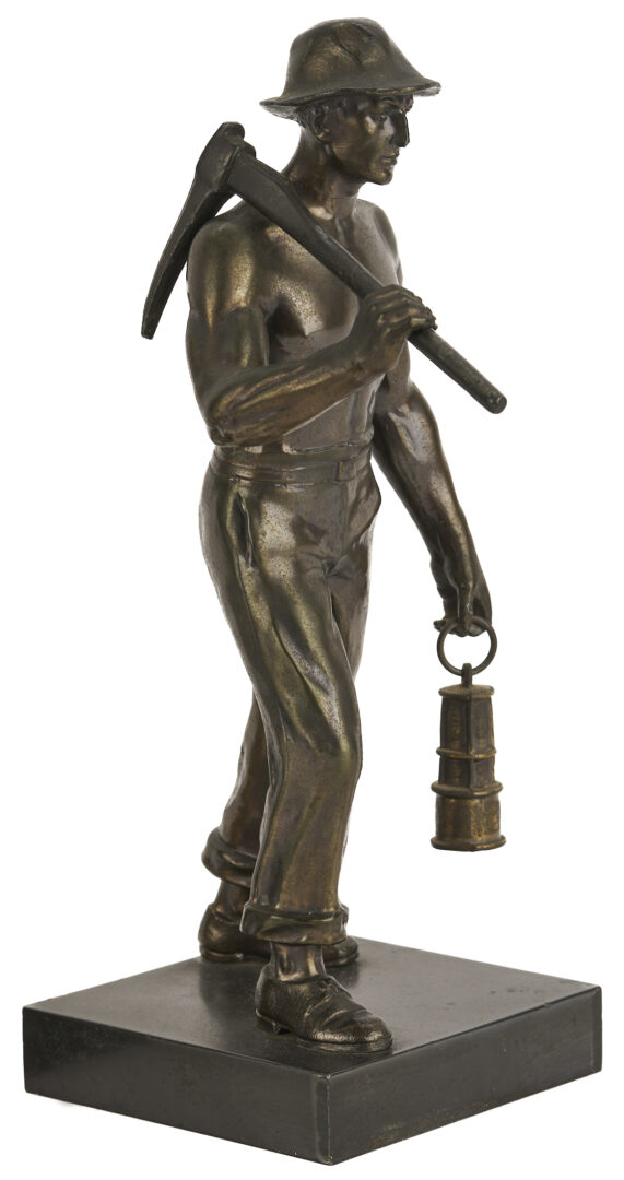 Lot 757: 2 WPA Era Gunmetal Figures of Workers