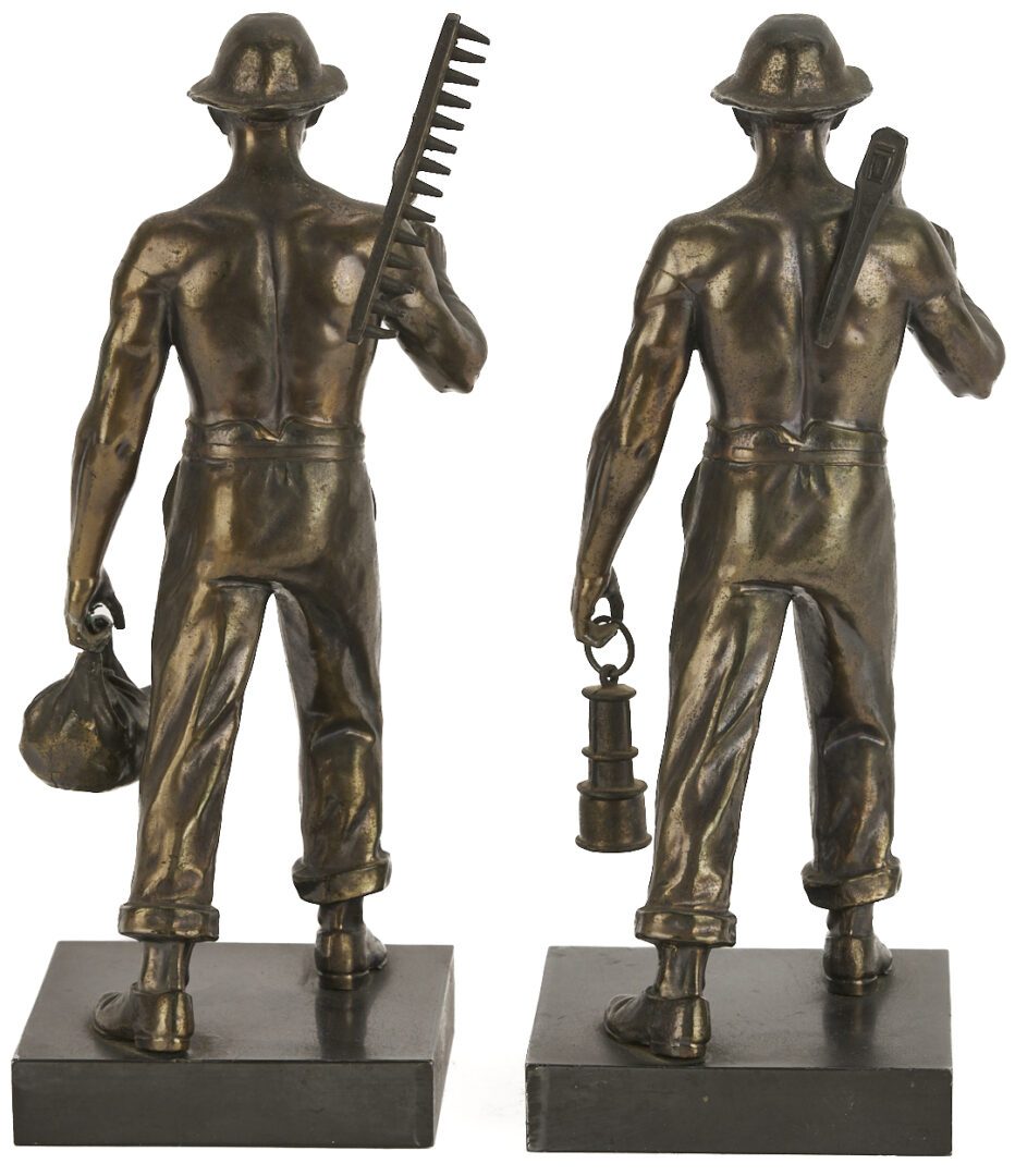 Lot 757: 2 WPA Era Gunmetal Figures of Workers