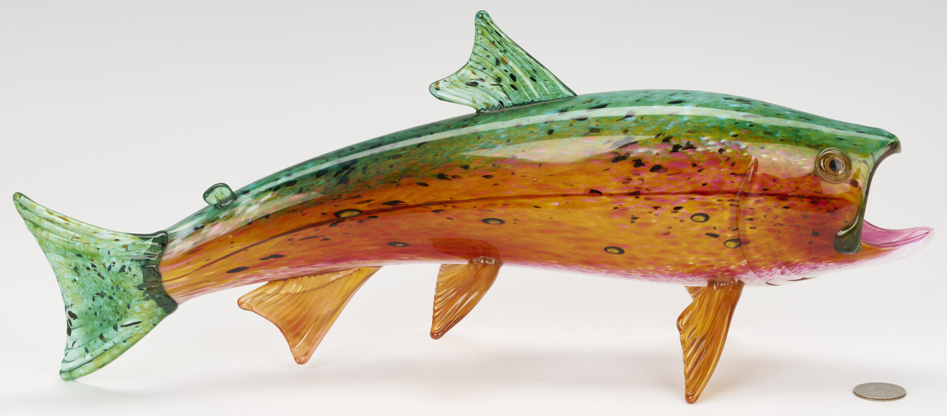 Lot 759: Michael Hopko Hand-Blown Glass Brook Trout