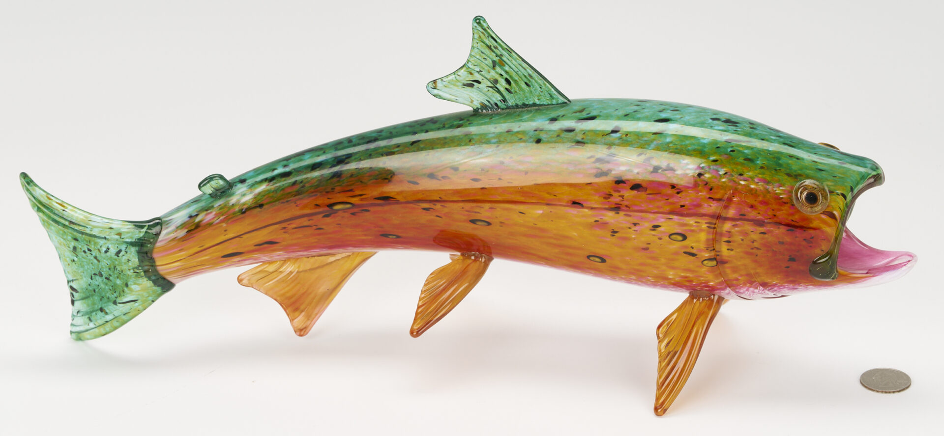 Lot 759: Michael Hopko Hand-Blown Glass Brook Trout