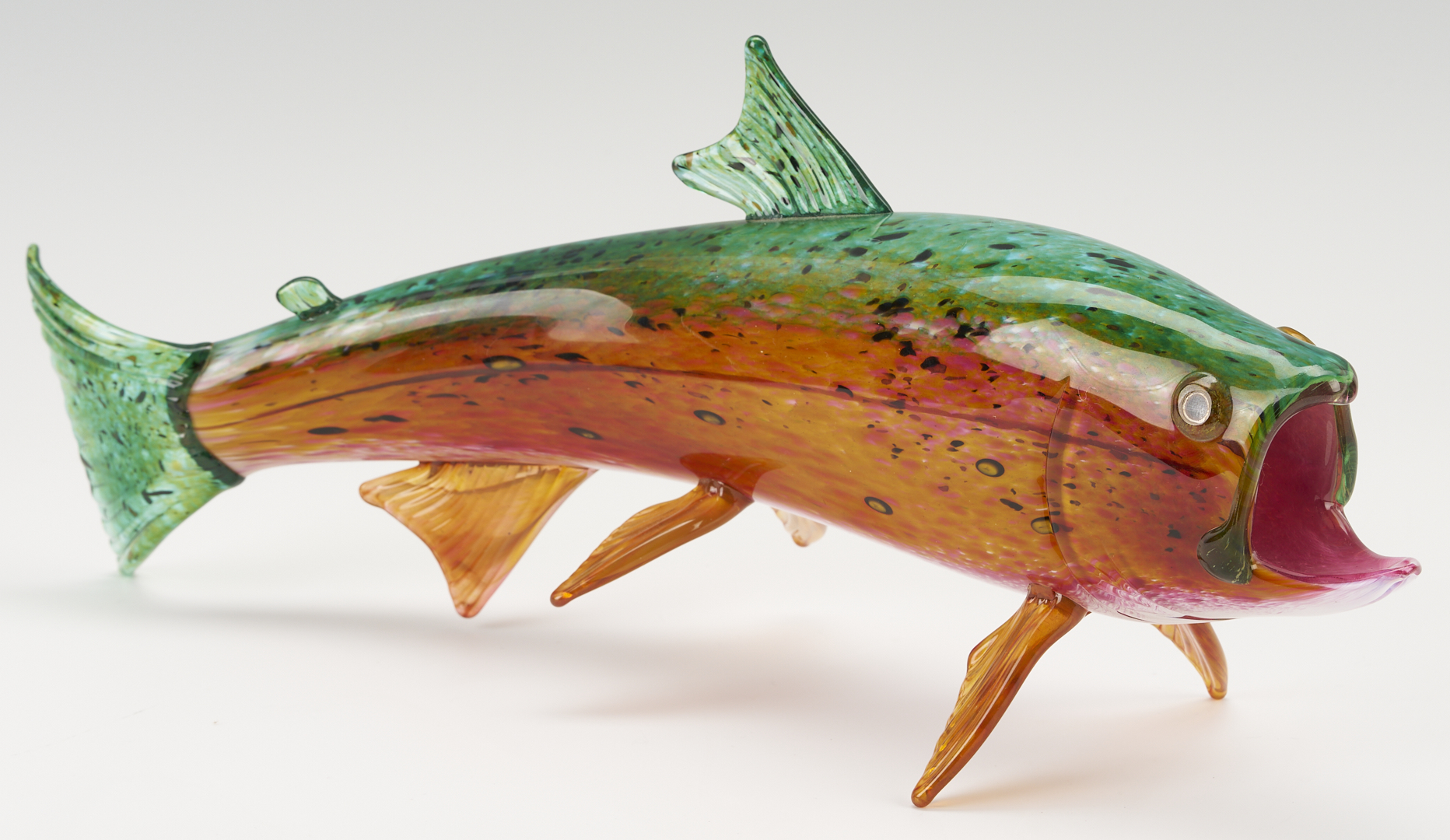 Lot 759: Michael Hopko Hand-Blown Glass Brook Trout