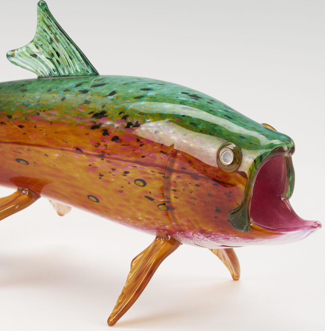 Lot 759: Michael Hopko Hand-Blown Glass Brook Trout