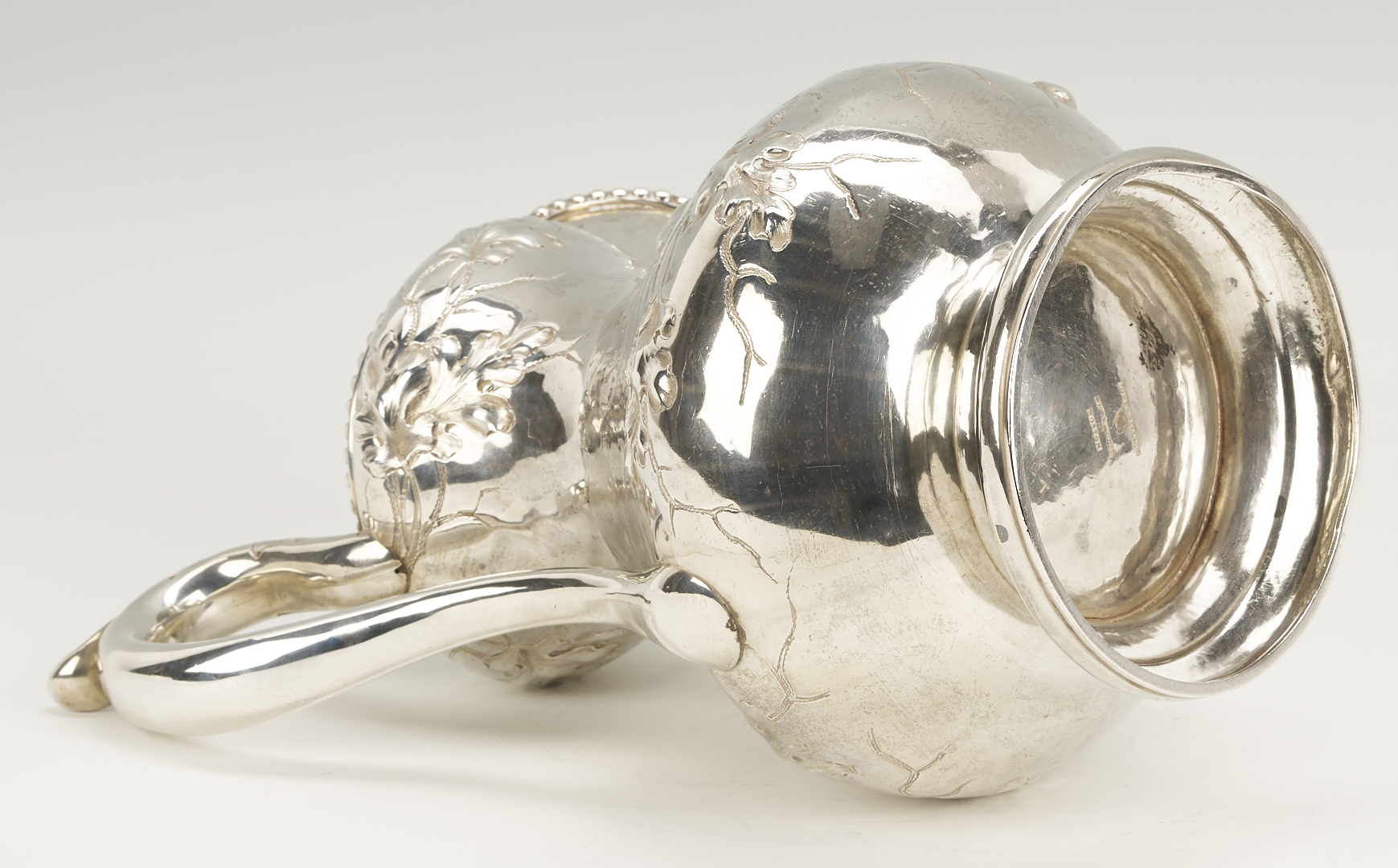 Lot 75: Boston Coin Silver Pitcher c. 1854