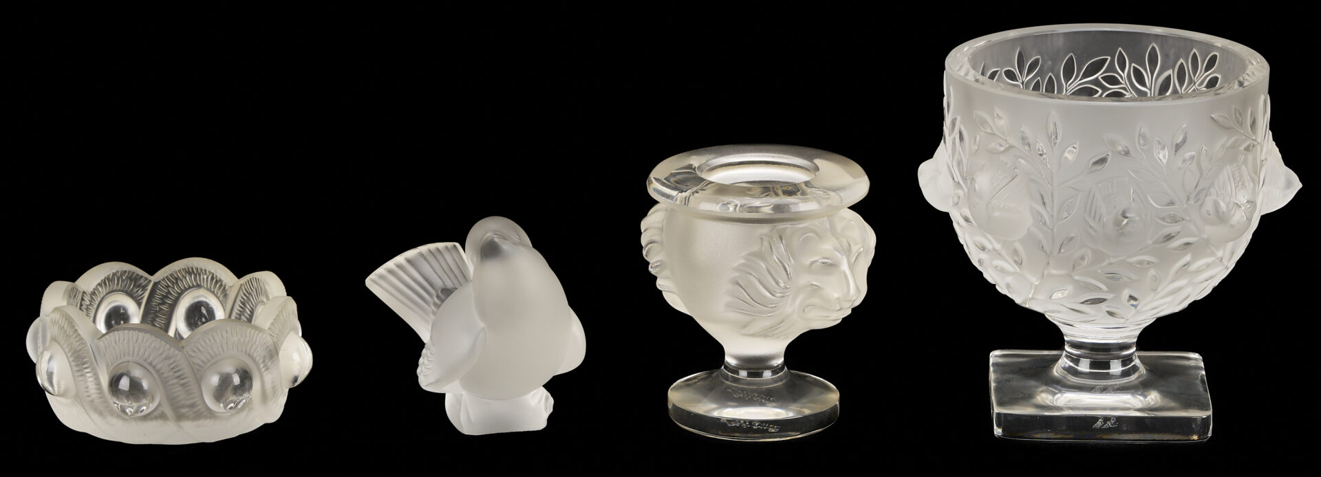 Lot 762: 13 Pcs. Lalique Glass, incl. Dishes & Animals
