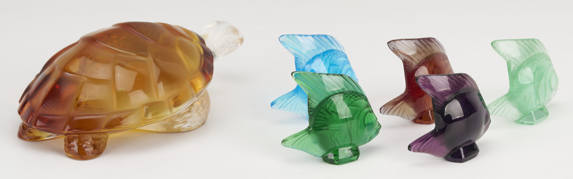 Lot 762: 13 Pcs. Lalique Glass, incl. Dishes & Animals