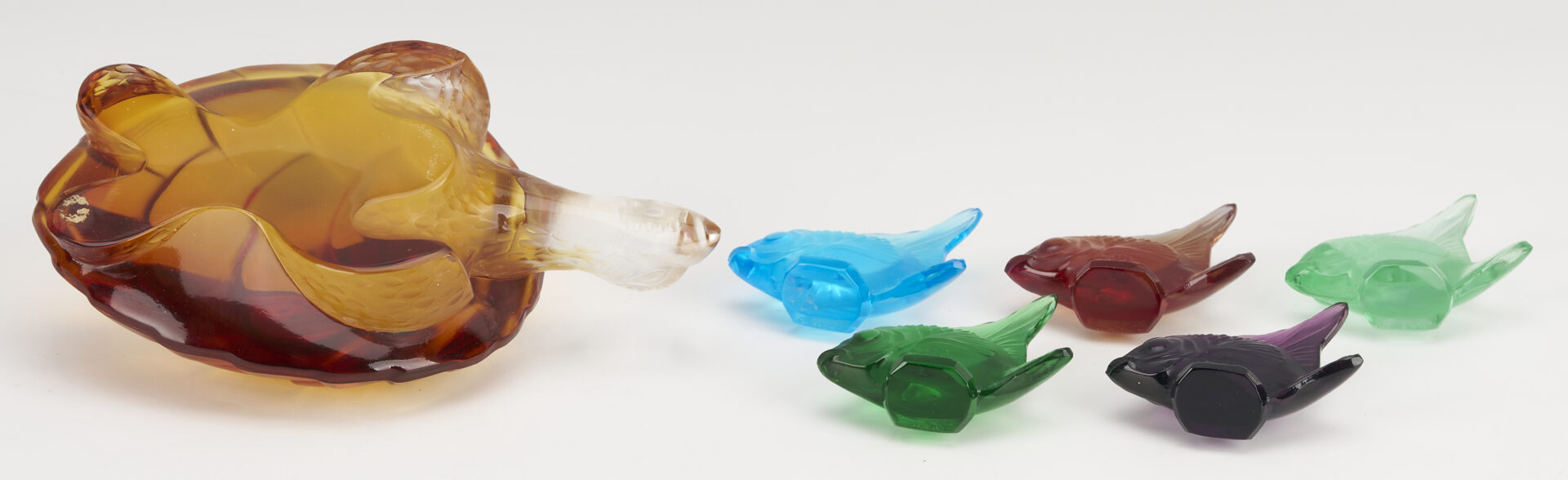 Lot 762: 13 Pcs. Lalique Glass, incl. Dishes & Animals